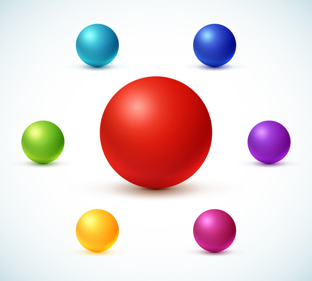 Collection of colorful spheres  - Vector, afbeelding