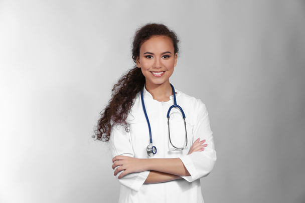 Beautiful African American female doctor - Photo, image