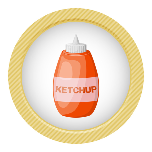 Barevná ikona kečup - Vektor, obrázek
