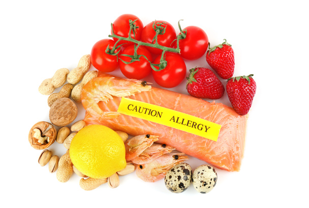 Reihe von allergischen Lebensmitteln - Foto, Bild