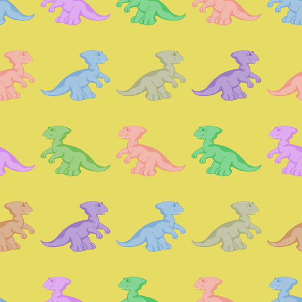 Colored dinosaurs. Seamless background - Вектор,изображение