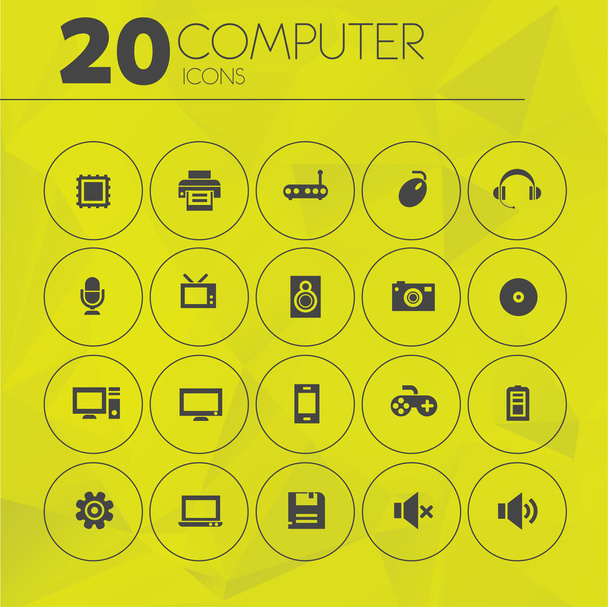 computer icons set - Vetor, Imagem
