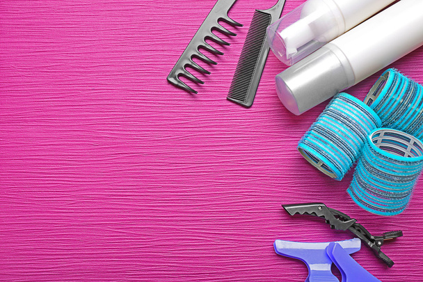 Hairdresser set with various accessories  - Foto, Bild