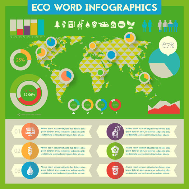 Narzędzie ekologiczne infografiki  - Wektor, obraz