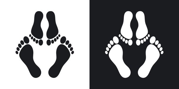 emberi lábnyomok ikonok - Vektor, kép