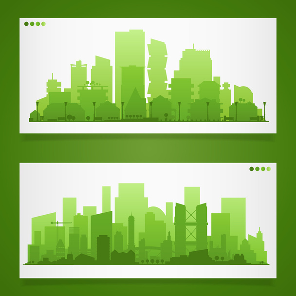 cities skyline sets - Vector, Image