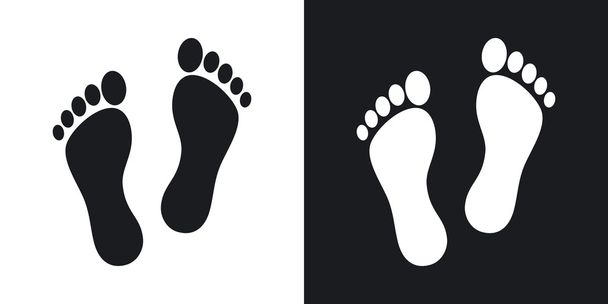 emberi lábnyomok ikonok. - Vektor, kép