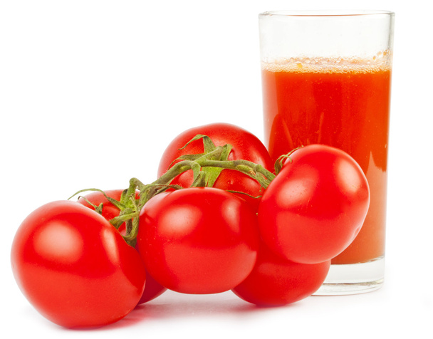 Tomatoes and juice - Foto, afbeelding