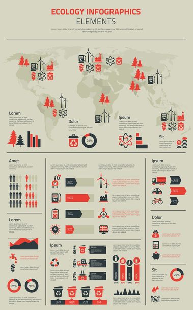 Energie en elektrische Transpostation infographics - Vector, afbeelding