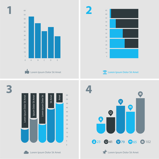 Infographics templates collection - Vektor, Bild