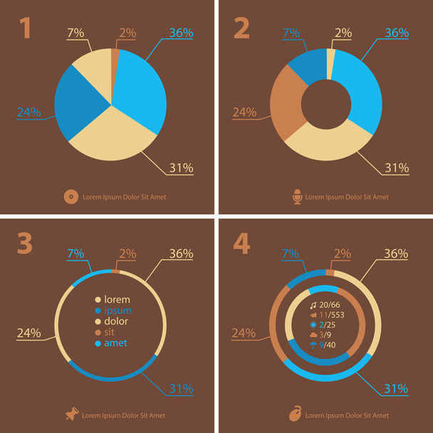 Infographics templates collection - Vektor, Bild