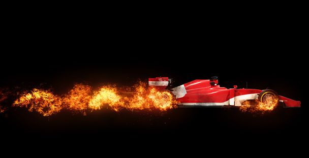 Автомобиль Формулы-1 - колеса в огне
 - Фото, изображение