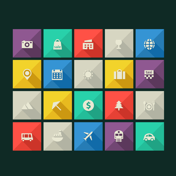  tourism icons set - Vector, afbeelding
