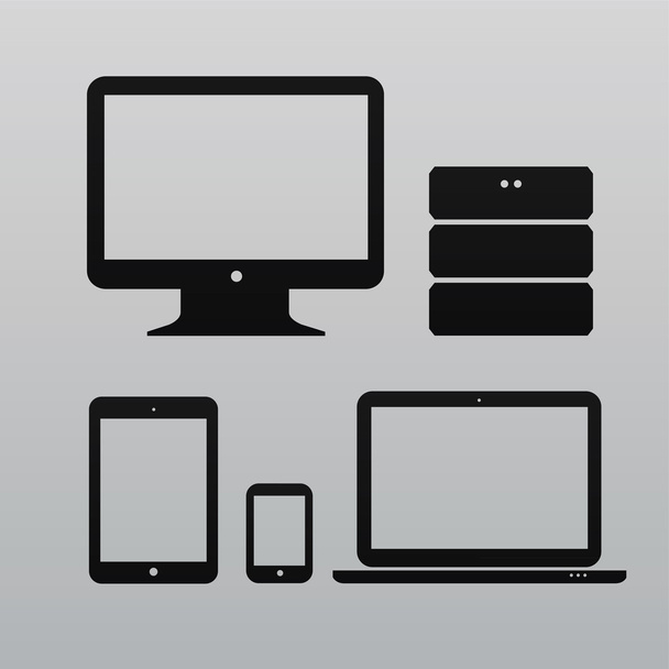 ícones de dispositivos de design plano ui
 - Vetor, Imagem