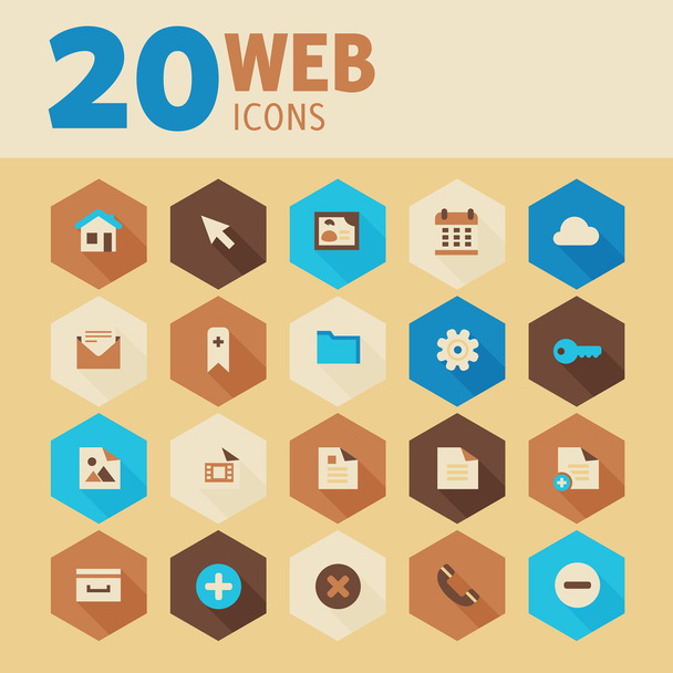 Modern flat web icons - Wektor, obraz