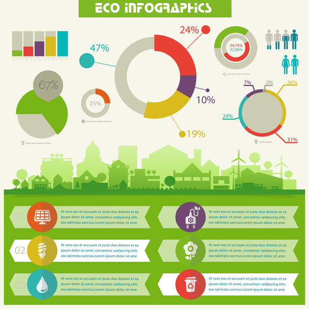 Utility ecological infographics  - Vector, imagen