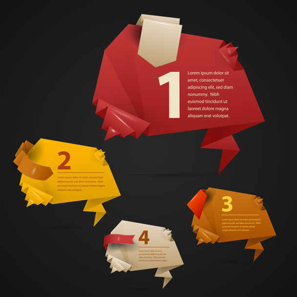 abstract origami infographic banners - Vettoriali, immagini