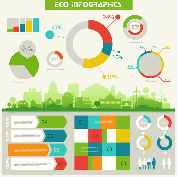 Eco town infographics - Vector, afbeelding