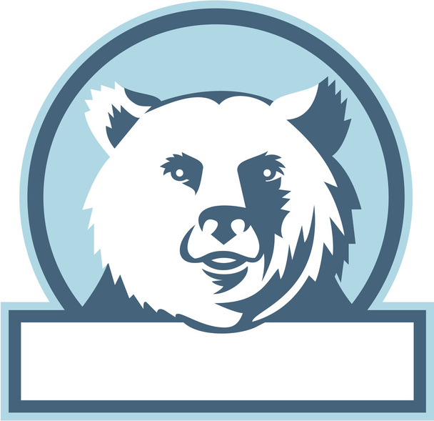 California Grizzly oso cabeza sonriente círculo retro
 - Vector, imagen