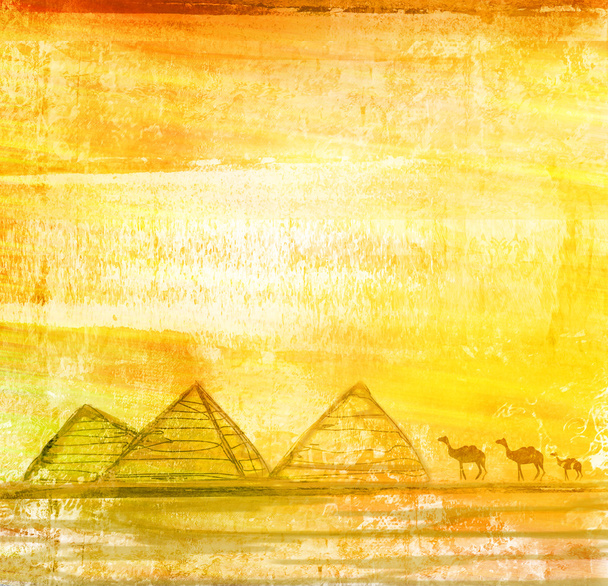 Papel viejo con pirámides giza, raster
 - Foto, imagen