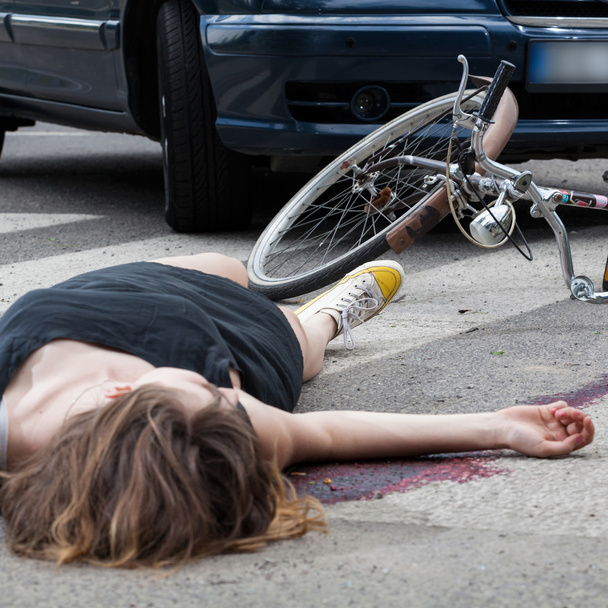 Accident on the pedestrian crossing - Fotoğraf, Görsel