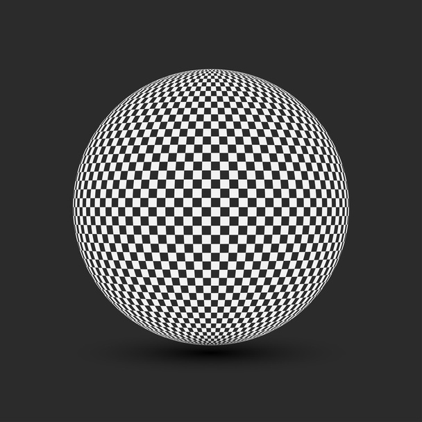  Black and White Checkered Sphere - Vektor, kép