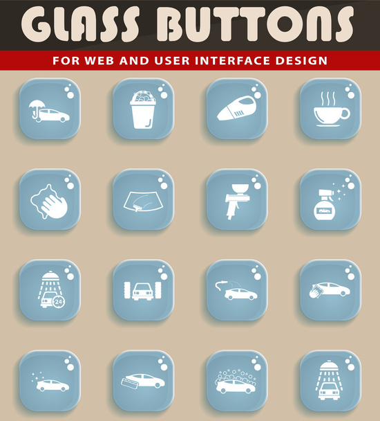 Car wash simply icons - Vector, Image