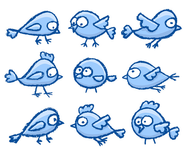 Милые маленькие птички - Вектор,изображение