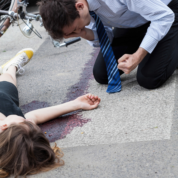 Driver killing a cyclist - Foto, Bild