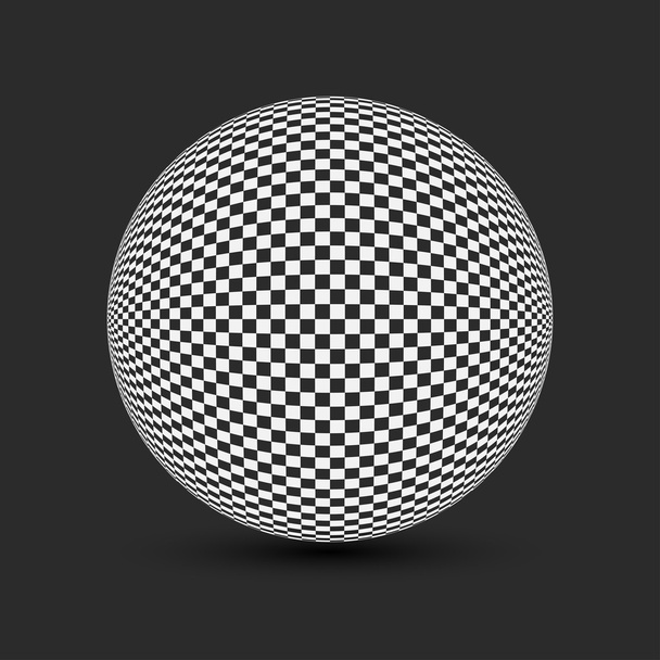 Black and White Checkered Sphere - Vecteur, image