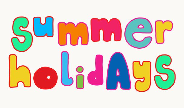 Bright Summer holidays lettering - Vettoriali, immagini
