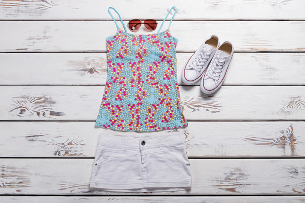 Summer top and white skirt. - Photo, Image