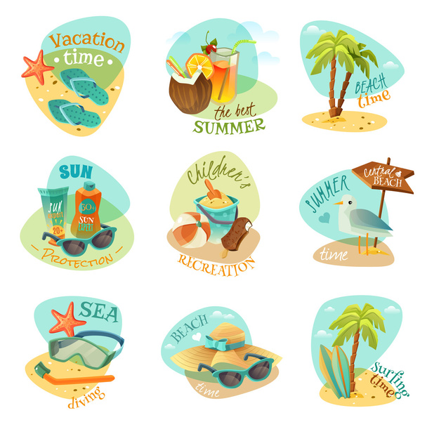 Beach emblems set - ベクター画像