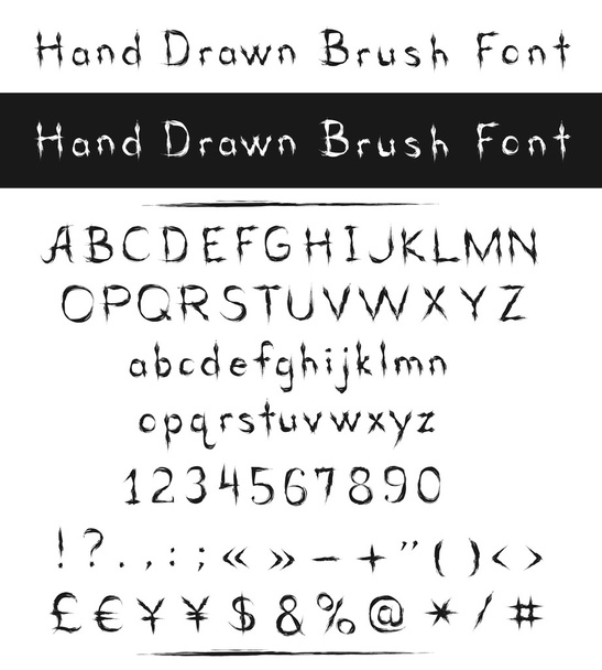 Elle çizilmiş fırça yazı tipi - Vektör, Görsel