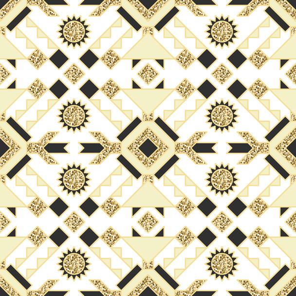 ethnic indian geometric golden pattern design - Διάνυσμα, εικόνα
