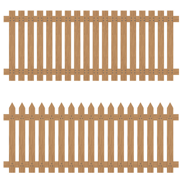 Wooden fence isolated on background. Wooden fence. - Vector, Image