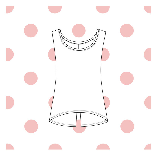  shirt jersey drawn vector. Top female. - Vector, Image