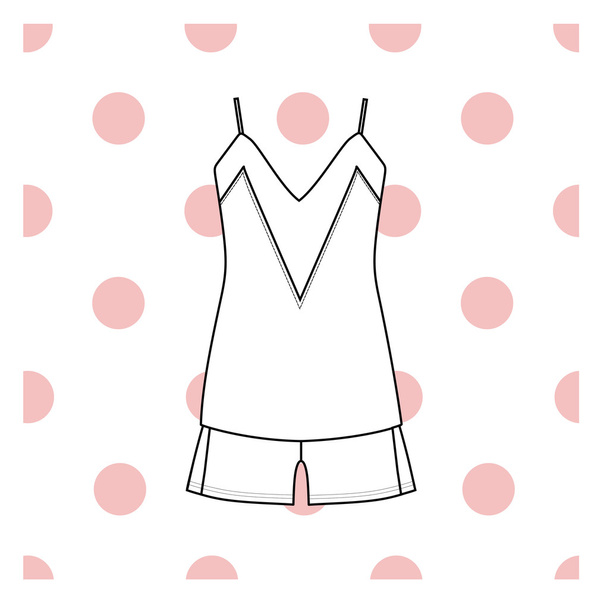 Vector illustration of women's sleepwear. - ベクター画像