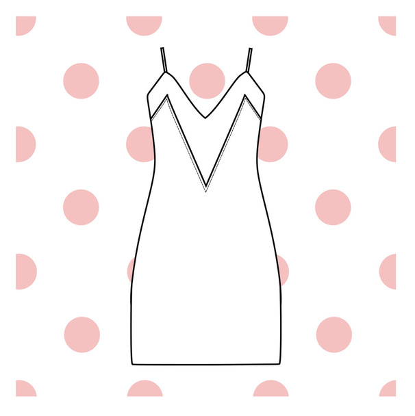 Women's nightie. home jersey dress. - Vector, Image