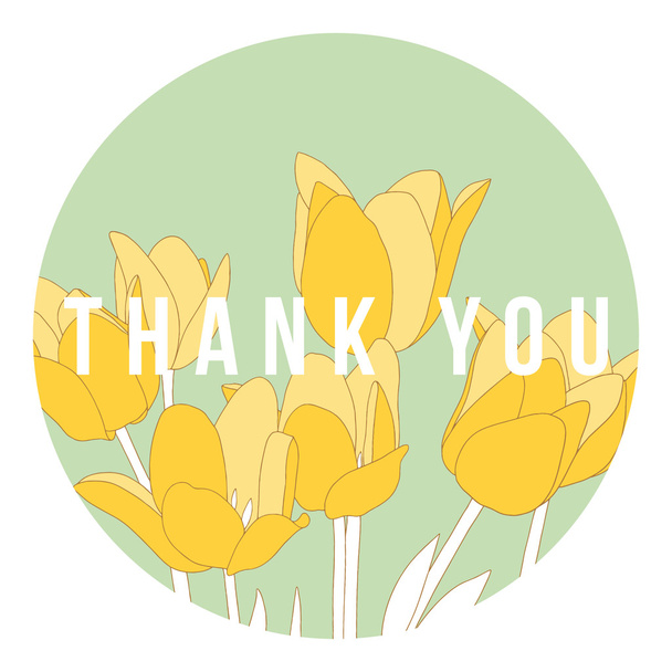 cartão com tulipas amarelas
 - Vetor, Imagem