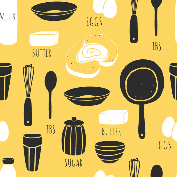 french toast ingredients - Vector, Image