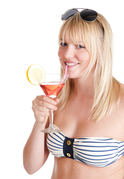 Young woman with cocktail - Zdjęcie, obraz