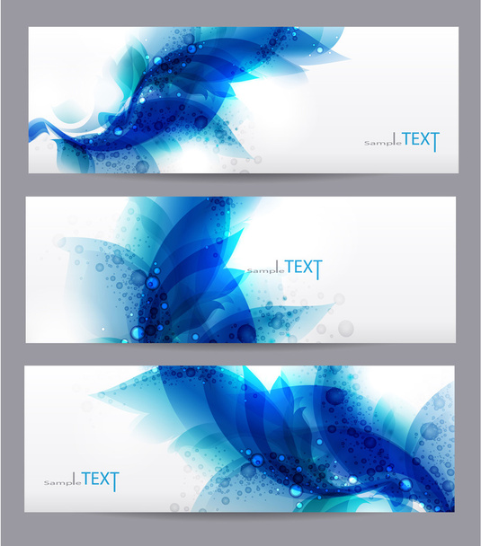 Floral vector background with blue elements - Wektor, obraz