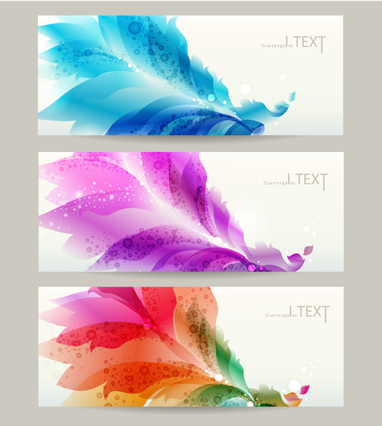 Abstract headers with floral elements . Vector design - Vector, imagen