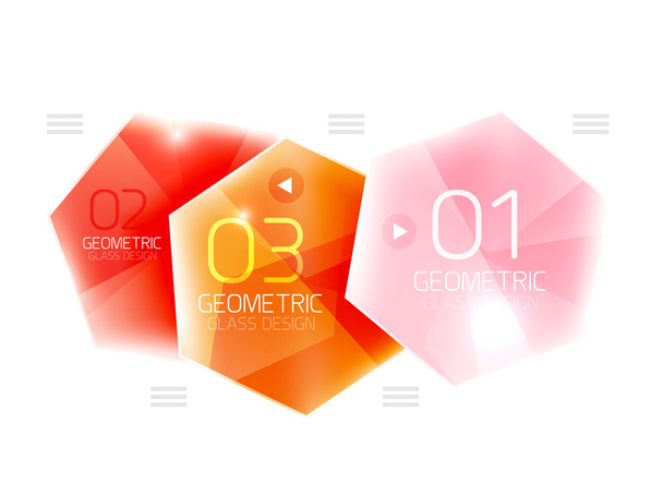 Цветной стеклянный шестиугольник бизнес-инфографический шаблон
 - Вектор,изображение