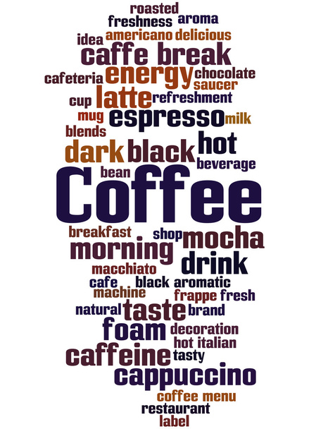 Kávé, szó felhő koncepció 2 - Fotó, kép