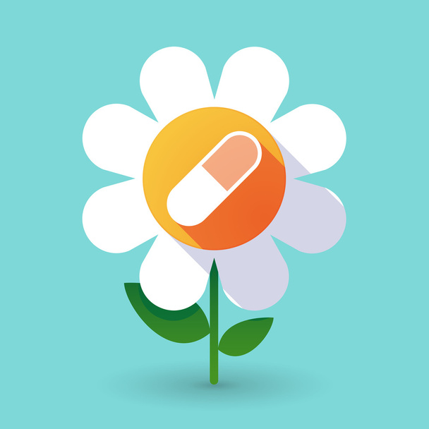 Vector flower with a pill - Vector, Image