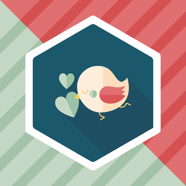 Valentine's Day lover bird flat icon with long shadow,eps10 - Vector, Image