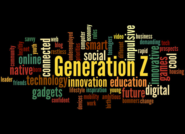 Generación Z, concepto de nube de palabras
 - Foto, imagen