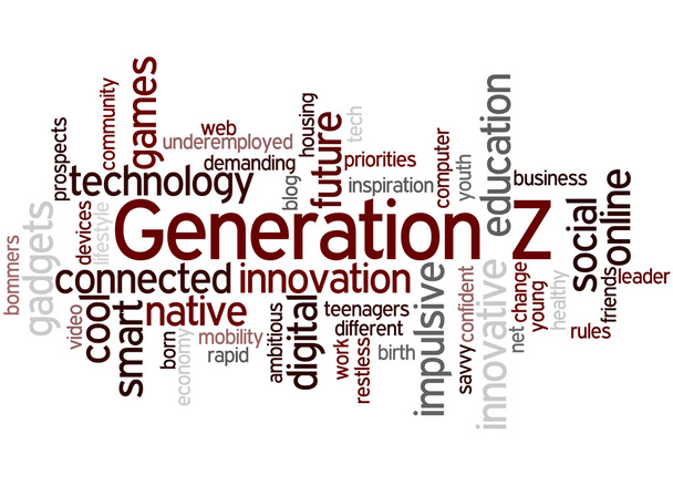 Geração Z, conceito de nuvem de palavras 7
 - Foto, Imagem